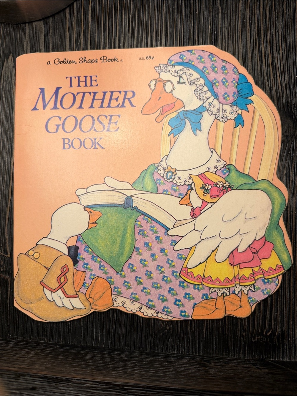 Vintage 1982 The Mother Goose Book - Peach Cover with Colorful Illustration